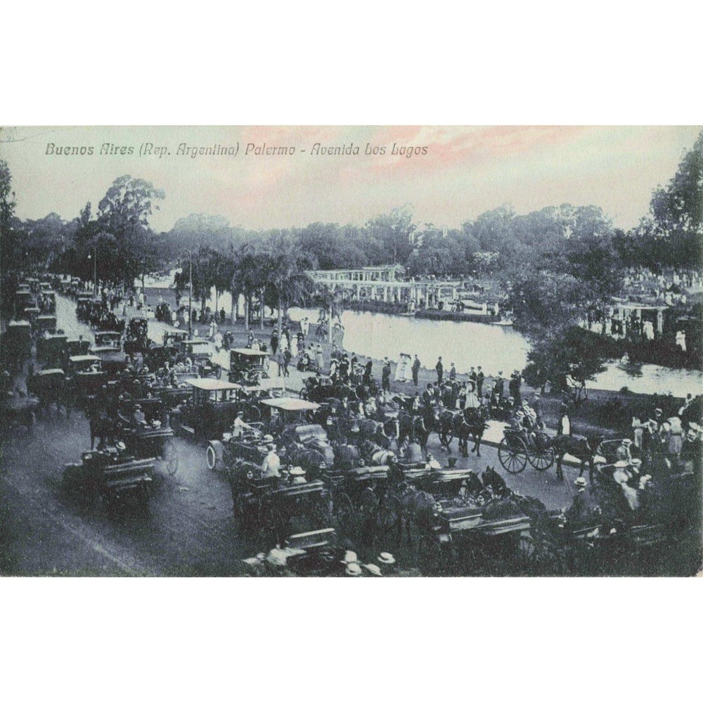 Vintage Buenos Aires Argentina Palermo Avenida Los Lagos Postcard Fotocelere - Picture 1 of 2